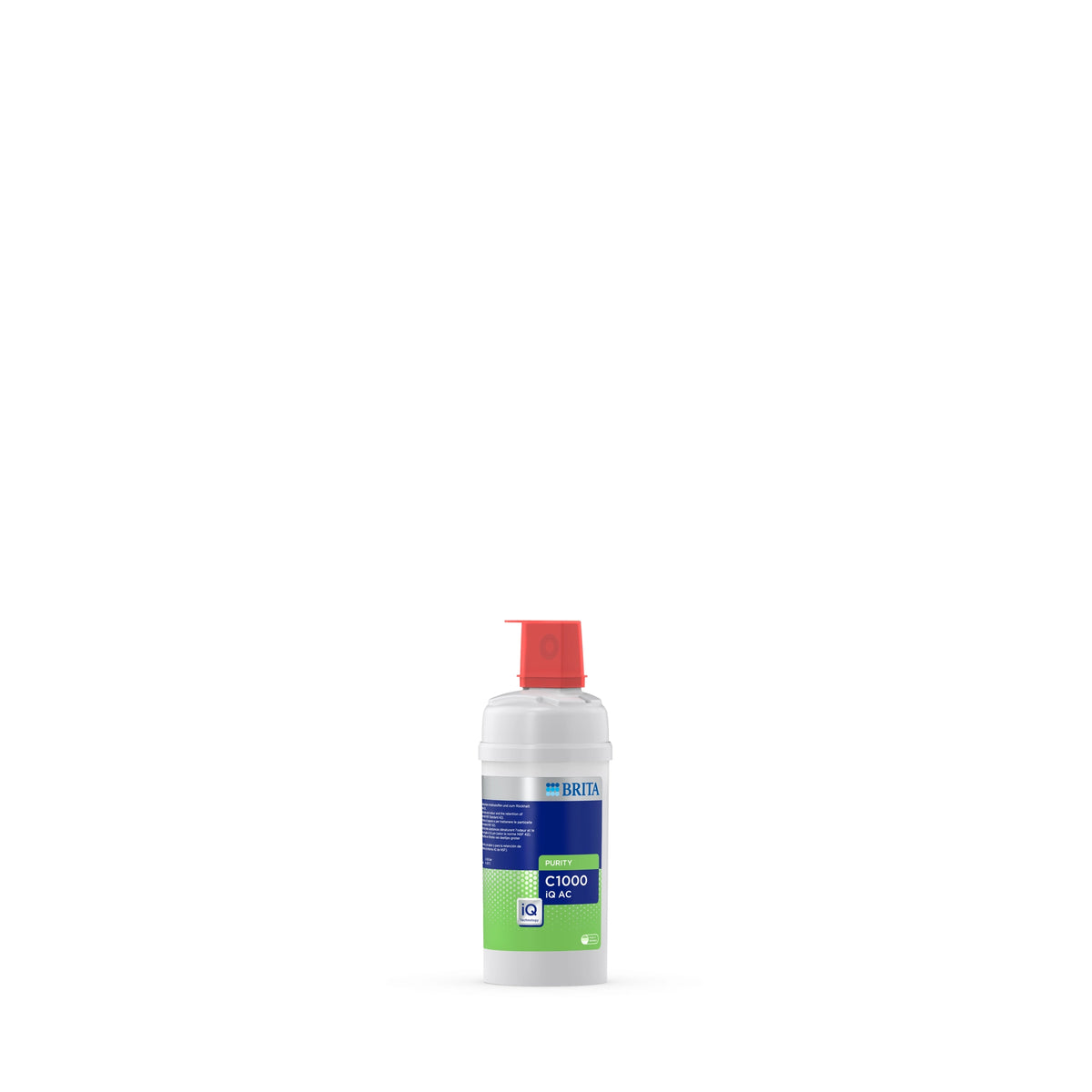 BRITA-waterfilterpatroon PURITY C1000 iQ AC op een witte achtergrond.