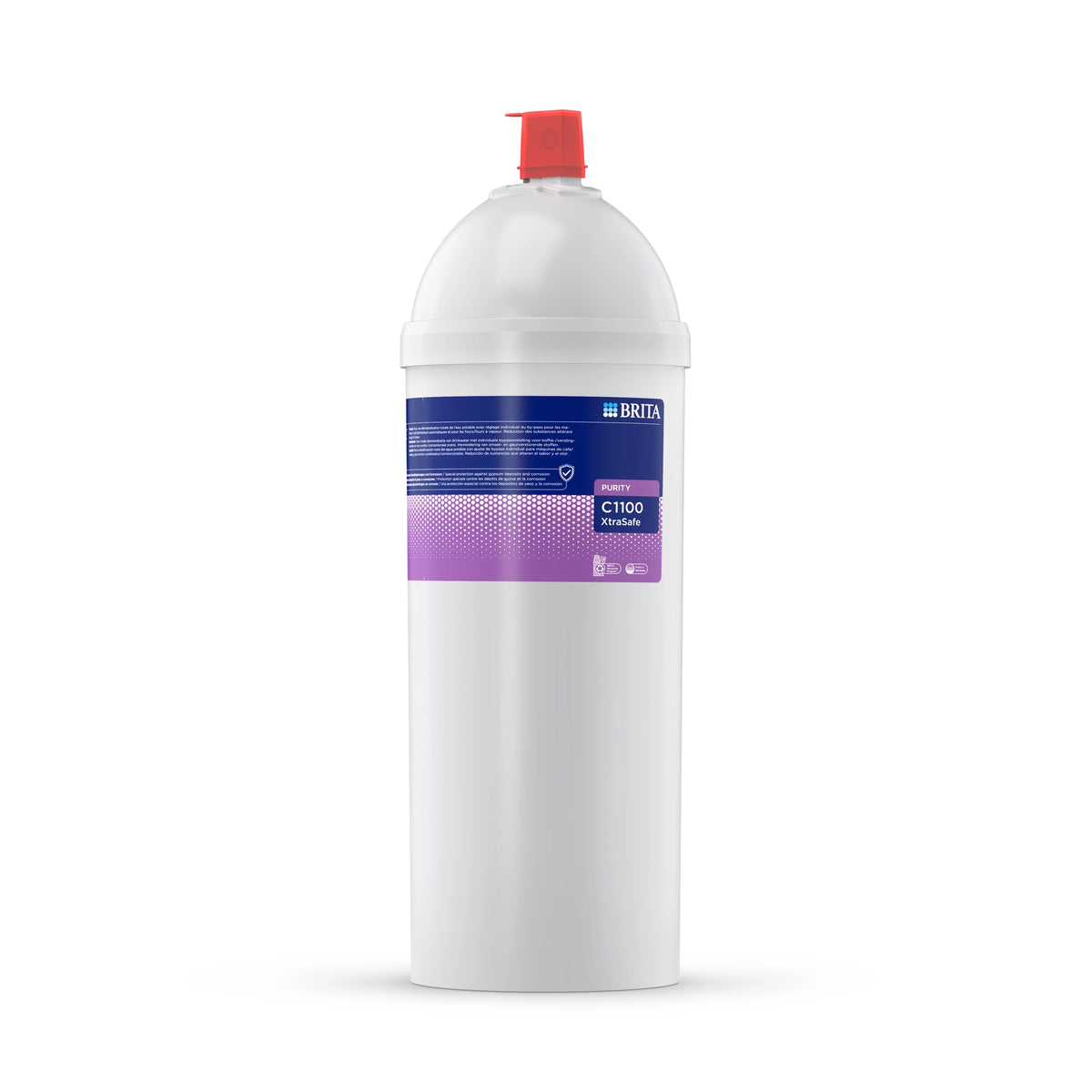 BRITA-waterfilterpatroon PURITY C1100 XtraSafe op een witte achtergrond