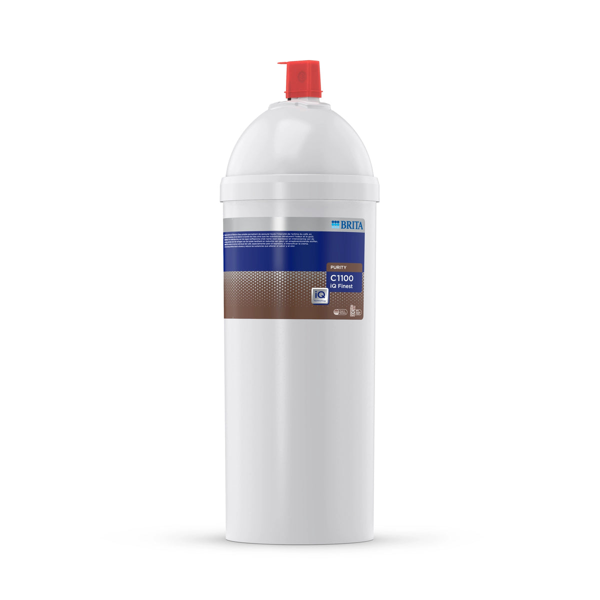 BRITA water filter cartridge PURITY C1100 iQ Finest on a white background.